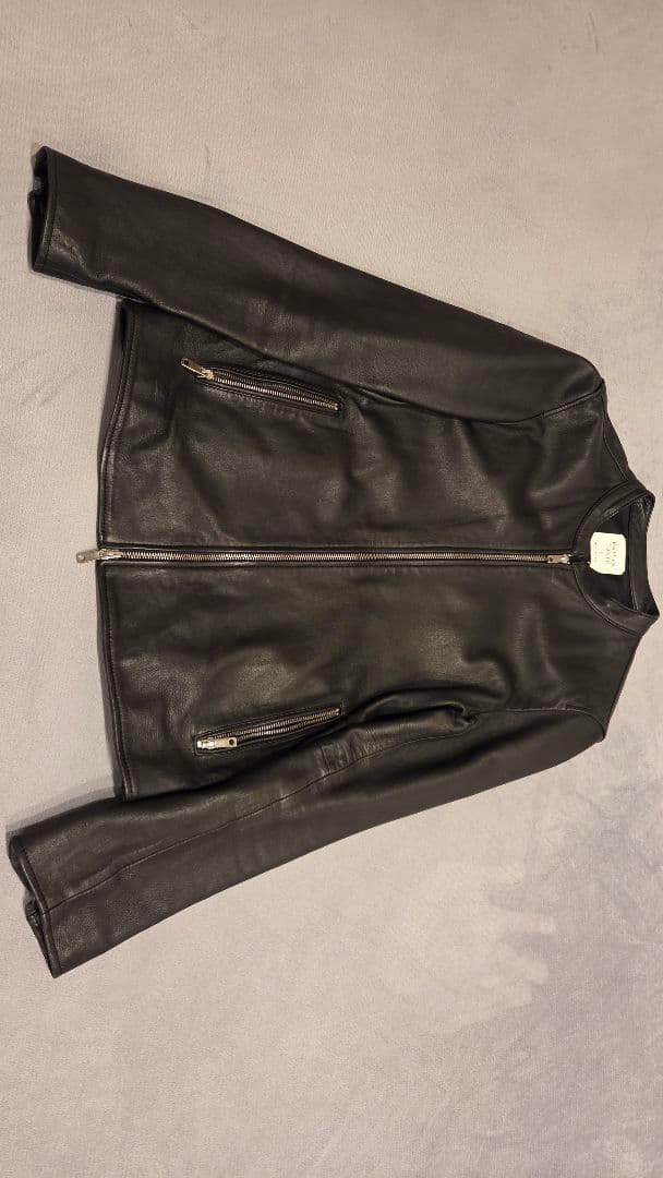 ブラックレザーシングルライダースジャケット　UNITED TOKYO ラムレザーシングルライダース（ライダースジャケット）｜UNITED TOKYO