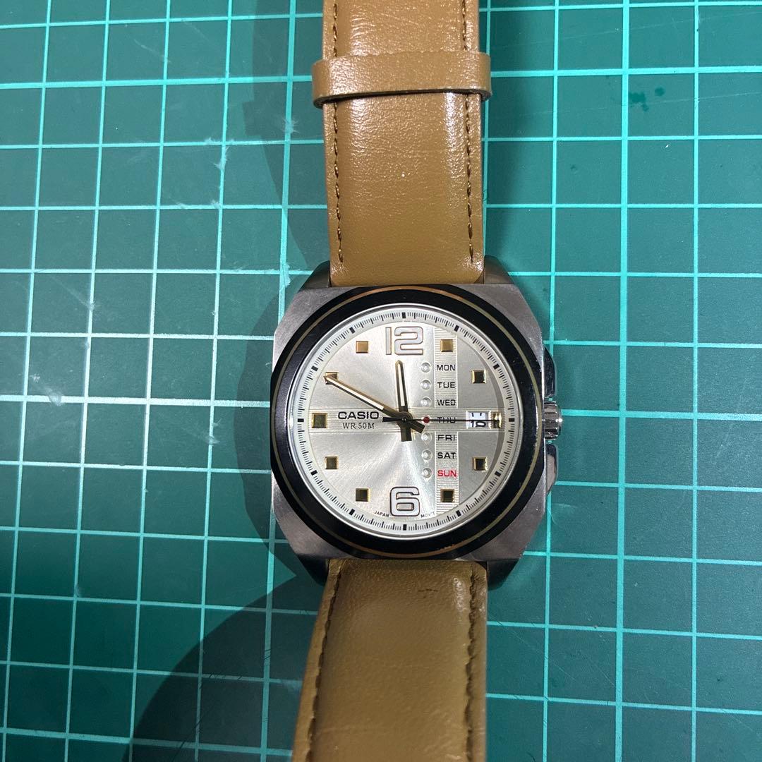 CASIO MTF-117 アナログ腕時計　ヴィンテージ CASIO MTF-117BD-9AVDFレトロフューチャーウォッチ 海外モデル - メルカリ