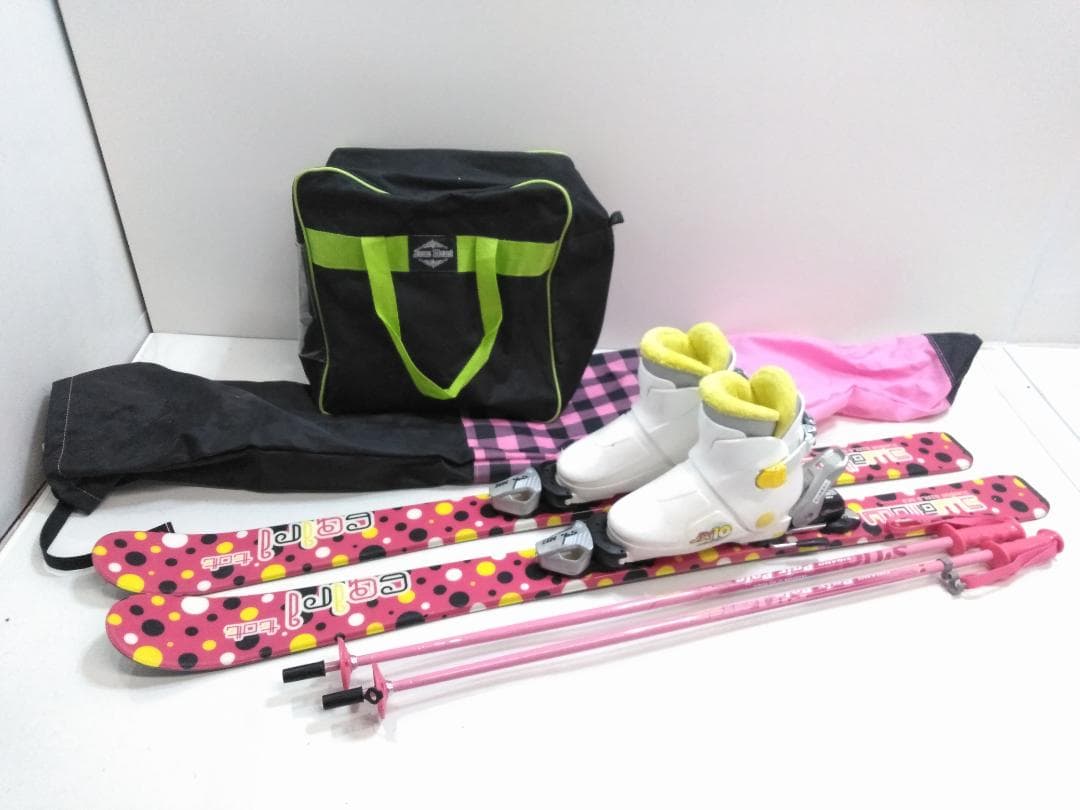 女の子 ジュニアスキー5点セット スワロー 120cm ブーツ 21cm ◇ スワロー スワロー(Swallow) スキー板 ジュニアスキー 4点セット