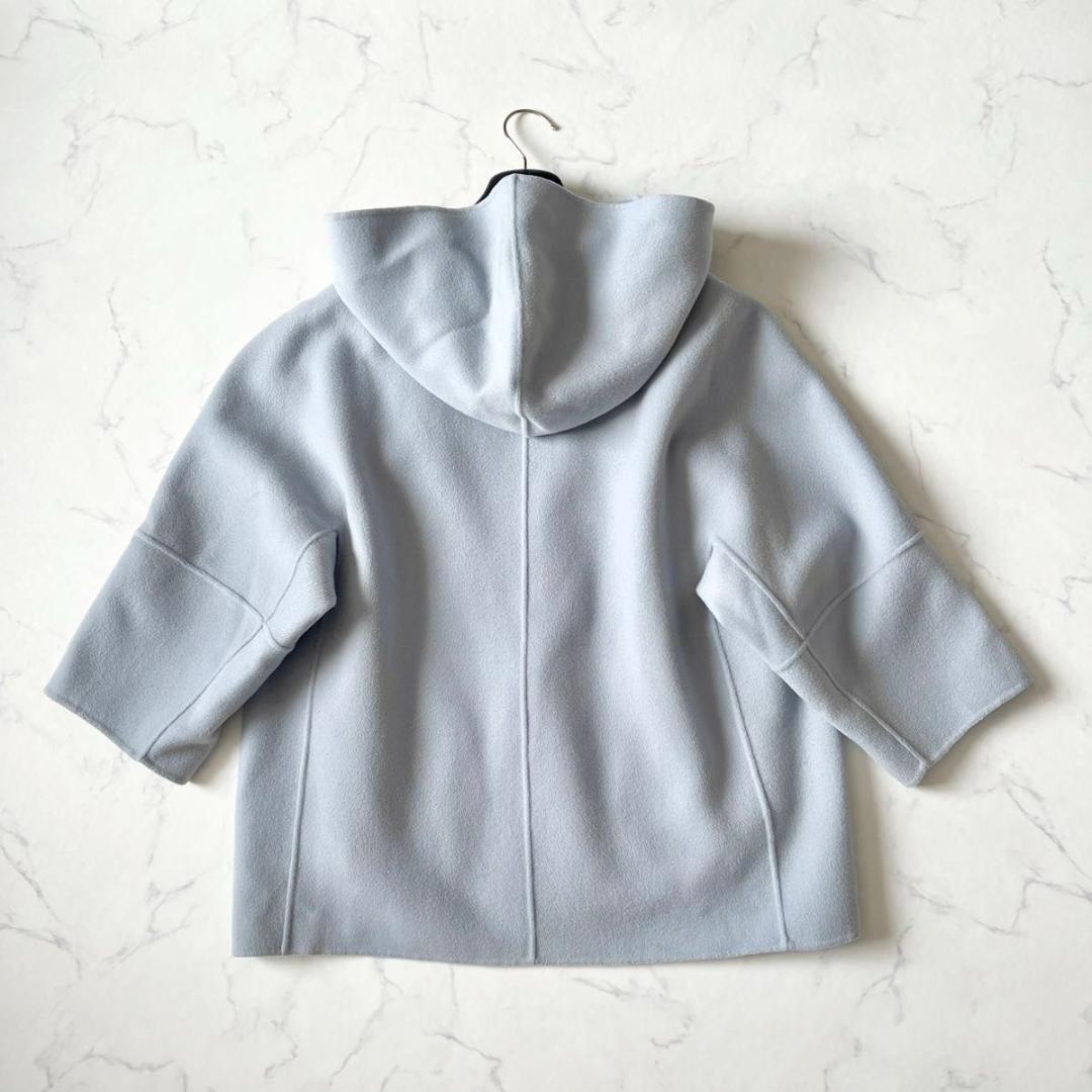 マックスマーラ クチートアマーノ ダブルフェイス コート 水色 38 M