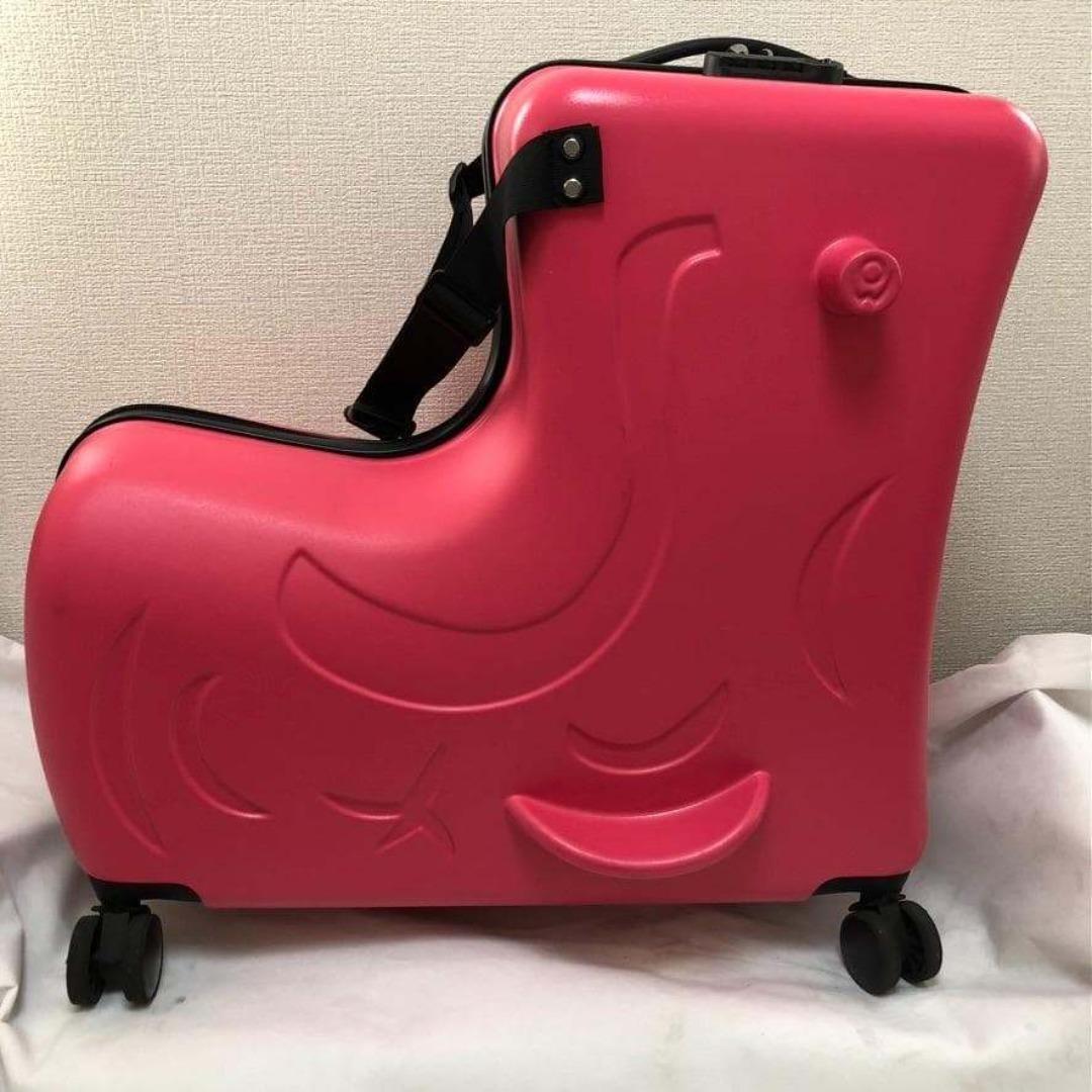 中古訳あり】子供が乗れるキャリーケース キッズトラベル M ピーチ
