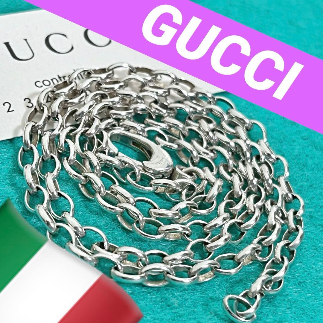 美品‼️GUCCI 3.2ミリ　シルバー925 チェーンネックレス 極美品‼️GUCCI 3.2ミリ シルバー925チェーンネックレス