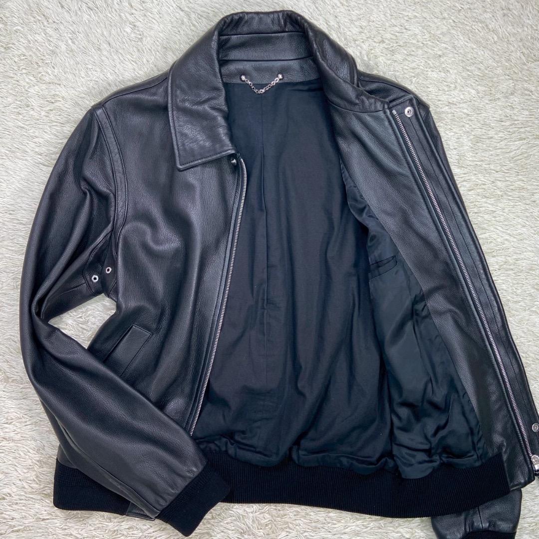 【最高級】LOUIS VUITTON ルイヴィトン シングル レザージャケット 大人かっこいい♪】ルイヴィトン☆レザーナイロンジャケット (Louis