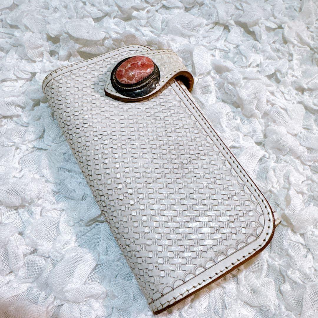 アルズニ　バイカーズウォレット　ライダースウォレット　長財布　特大コンチョ バイカーズウォレット 栃木レザー ヌメ革黒 長財布 ライダース