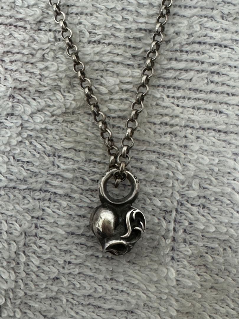 〒CHROME HEARTSハートチャーム　ネックレス　925 クロムハーツ CHROME HEARTS オールド ハート チャーム ネックレス