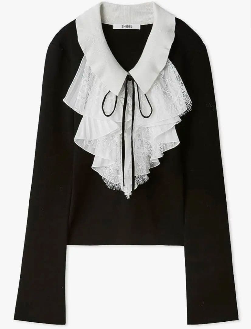 SNIDEL Sustainable レイヤード ラッフルニットプルオーバー SNIDEL｜Sustainableレイヤードラッフルニットプルオーバー | Rakuten