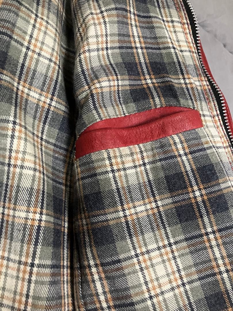 希少 Schottクラシックレーサージャケット レッド XS ラムレザー 羊革