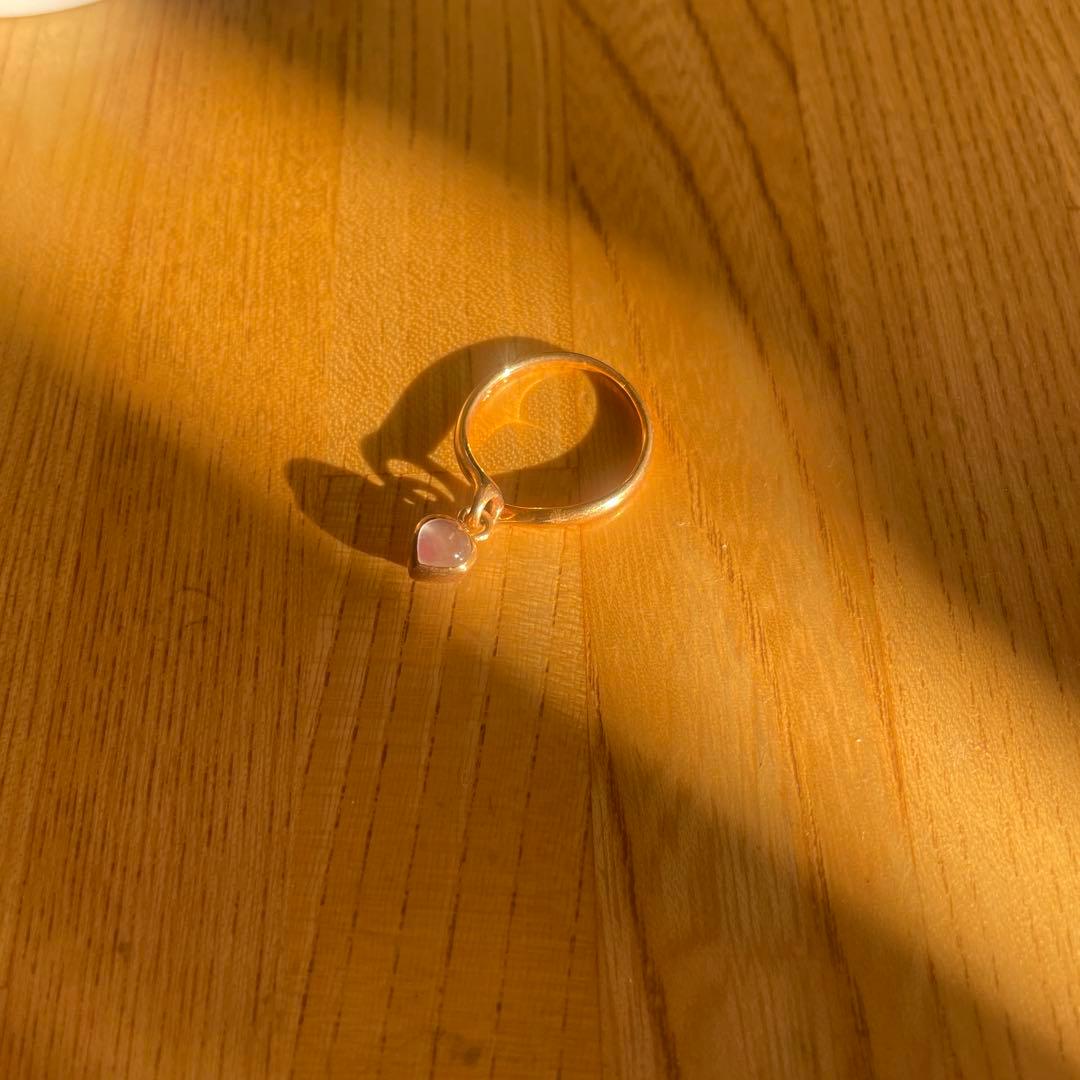 Canal 4°C リング　ハートチャーム 美品】4℃ ピンク サファイヤ ダイヤ ハート リング ヨンドシー カナル