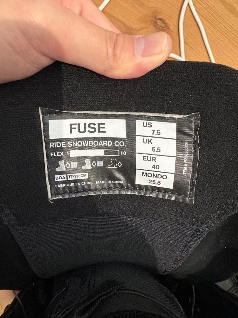 【美品】Ride FUSE 25.5cm 22-23フューズ スノーボードブーツ
