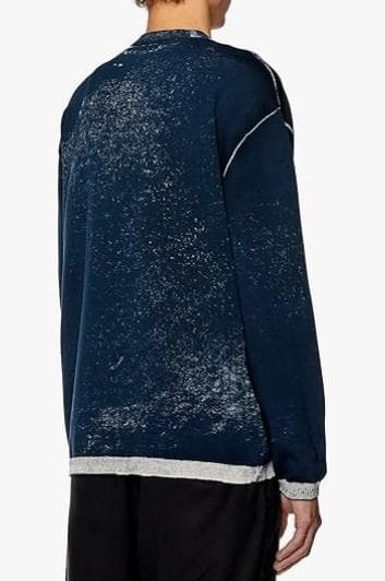 DIESEL 美品予備ボタン付き グレン期名作ロゴ付きニットカーディガンの