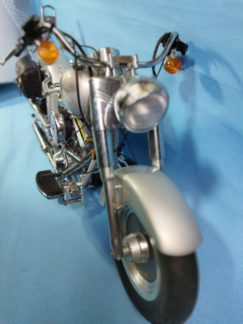 ハーレーダビッドソン　シルバーオートバイク　クラシックスタイル 置物インテリア