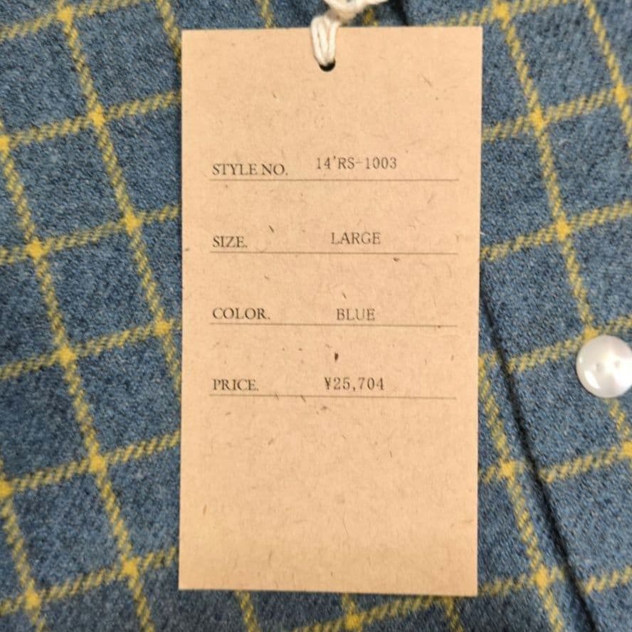 RATS WOOL CHECK BDシャツ BLUE L ラッツ 日本製