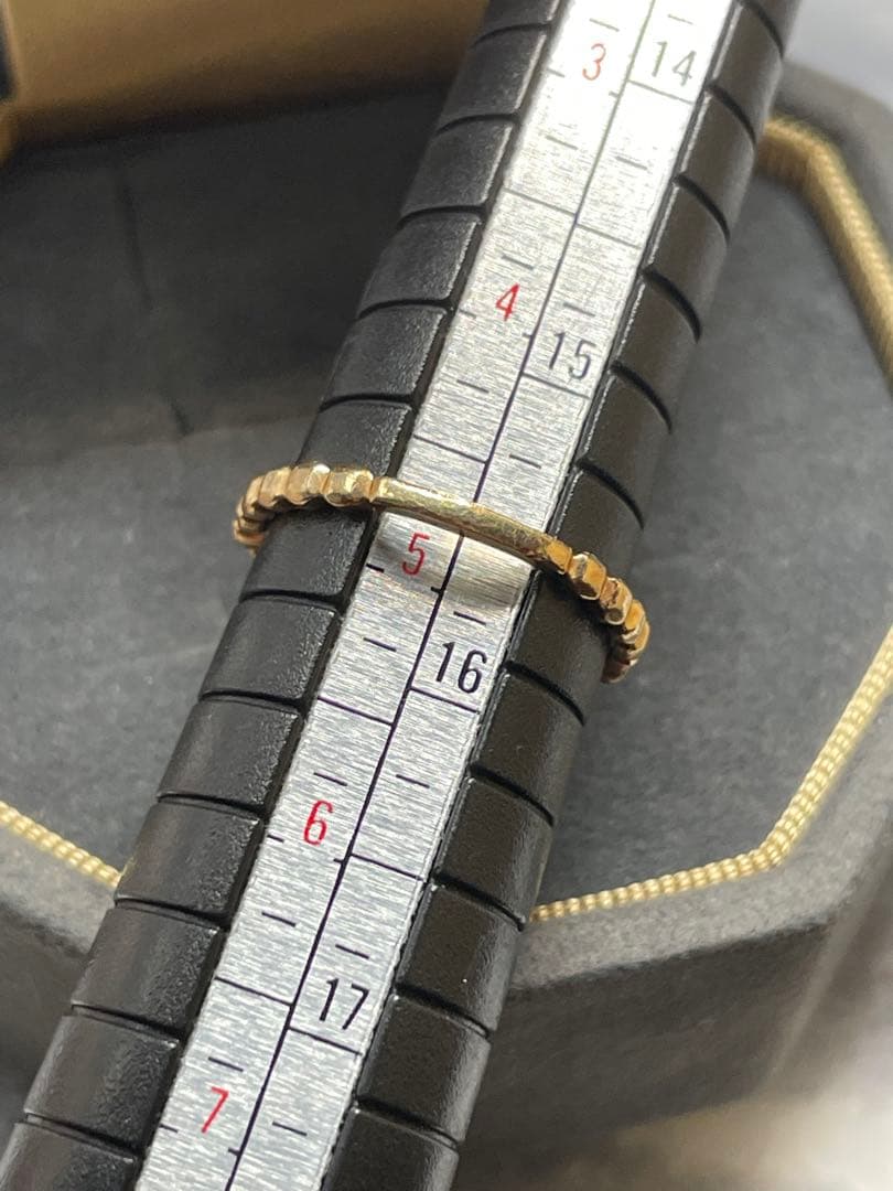 【現行品】agete K10 0.09ct フリルダイヤモンド リング 9号