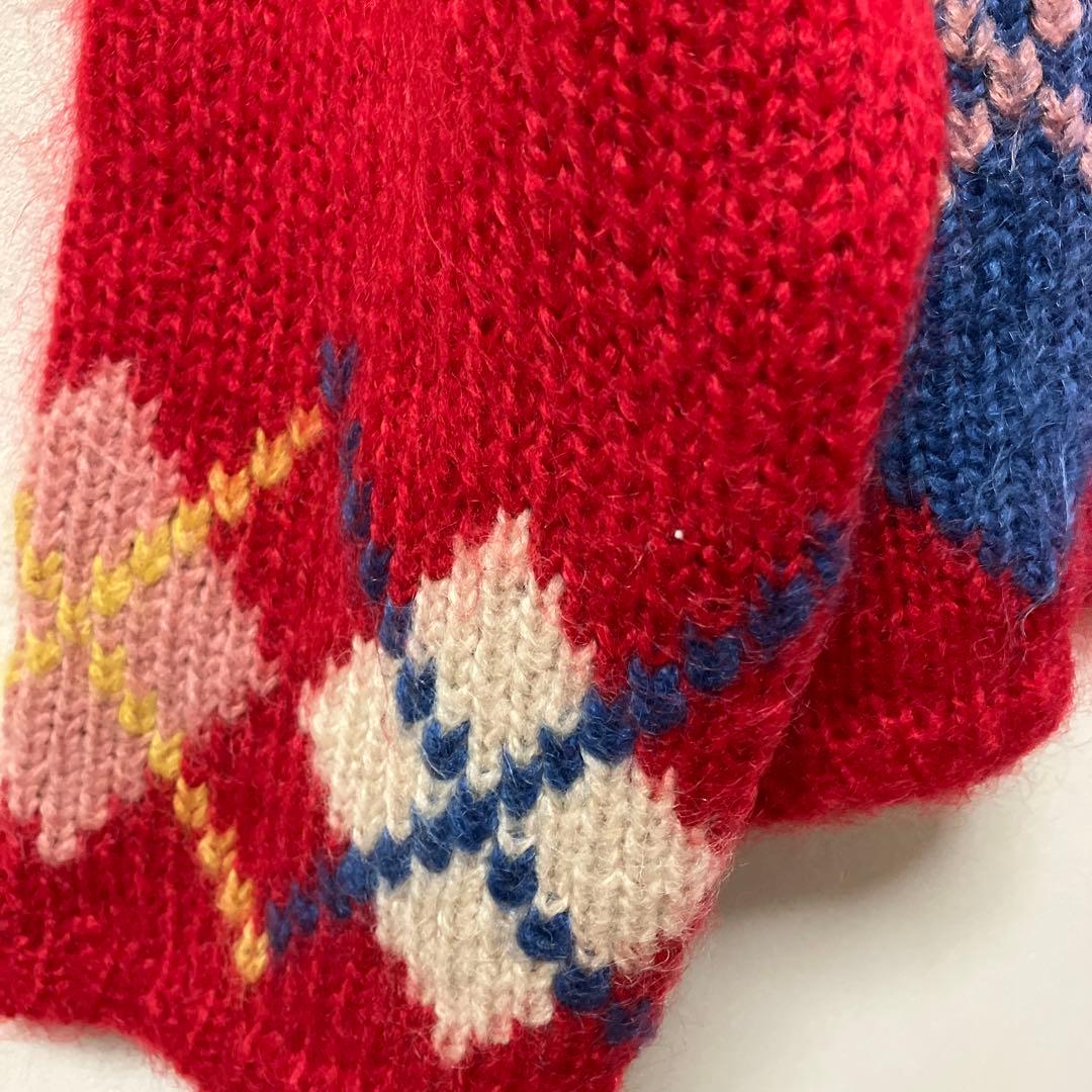 PINK HOUSEヴィンテージアーガイル柄モヘアニットカーディガン - メルカリ