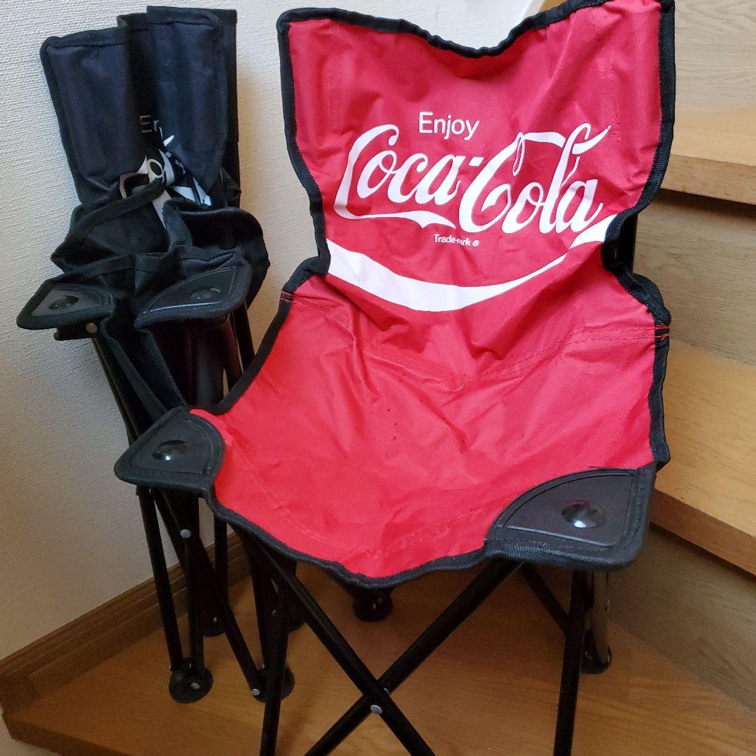 Coca-Cola 折りたたみチェア 赤 黒 2色セット