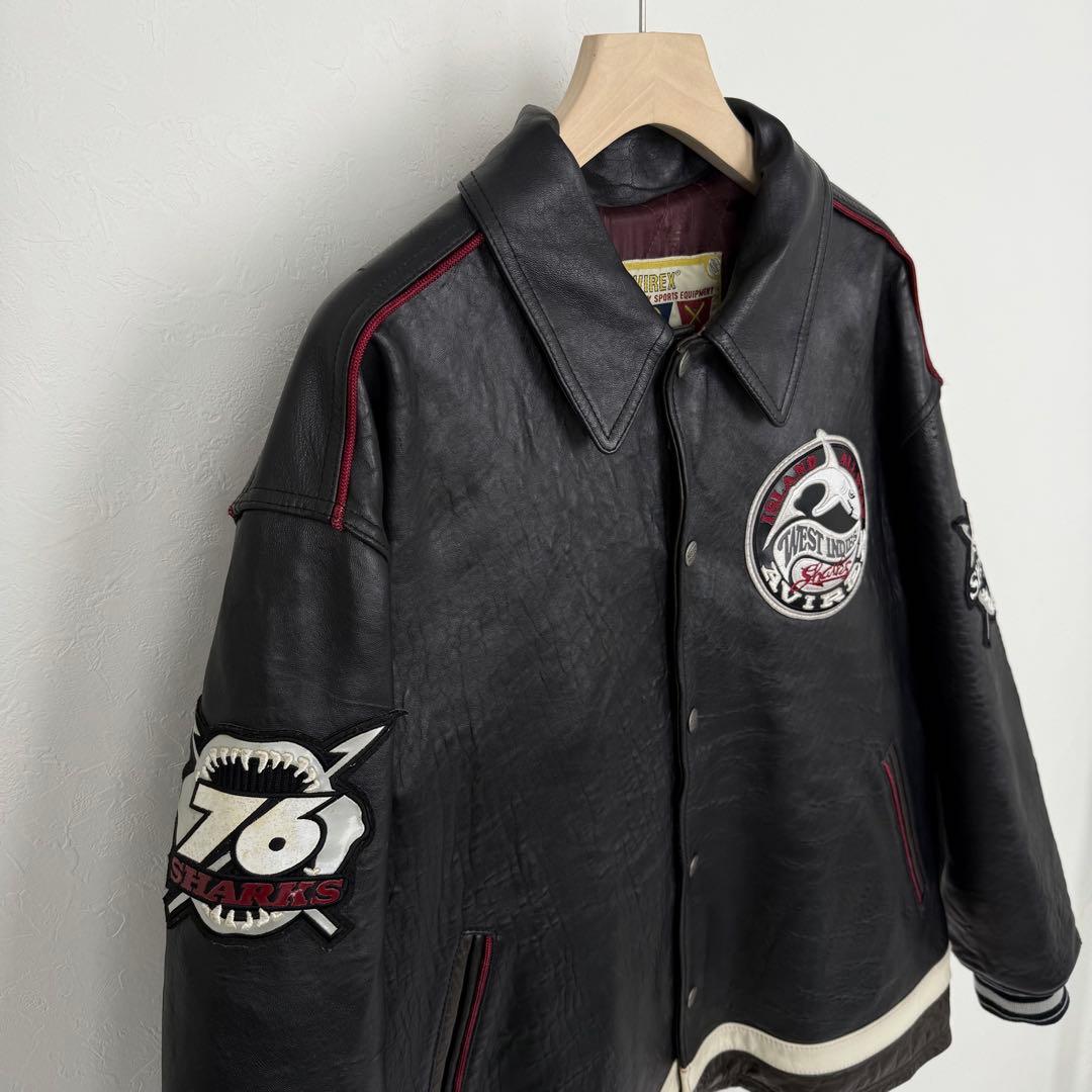 AVIREX 90s ビンテージ オールレザー バーシティジャケット スタジャン