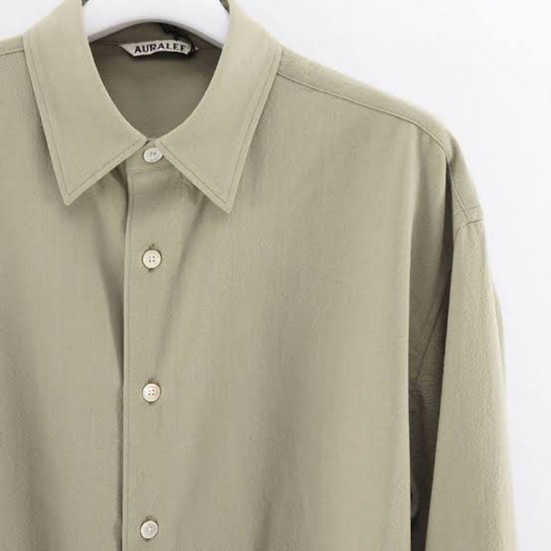 23SS AURALEE HARD TWIST WOOL VIYELLA HARD TWIST WOOL VIYELLA SHIRT