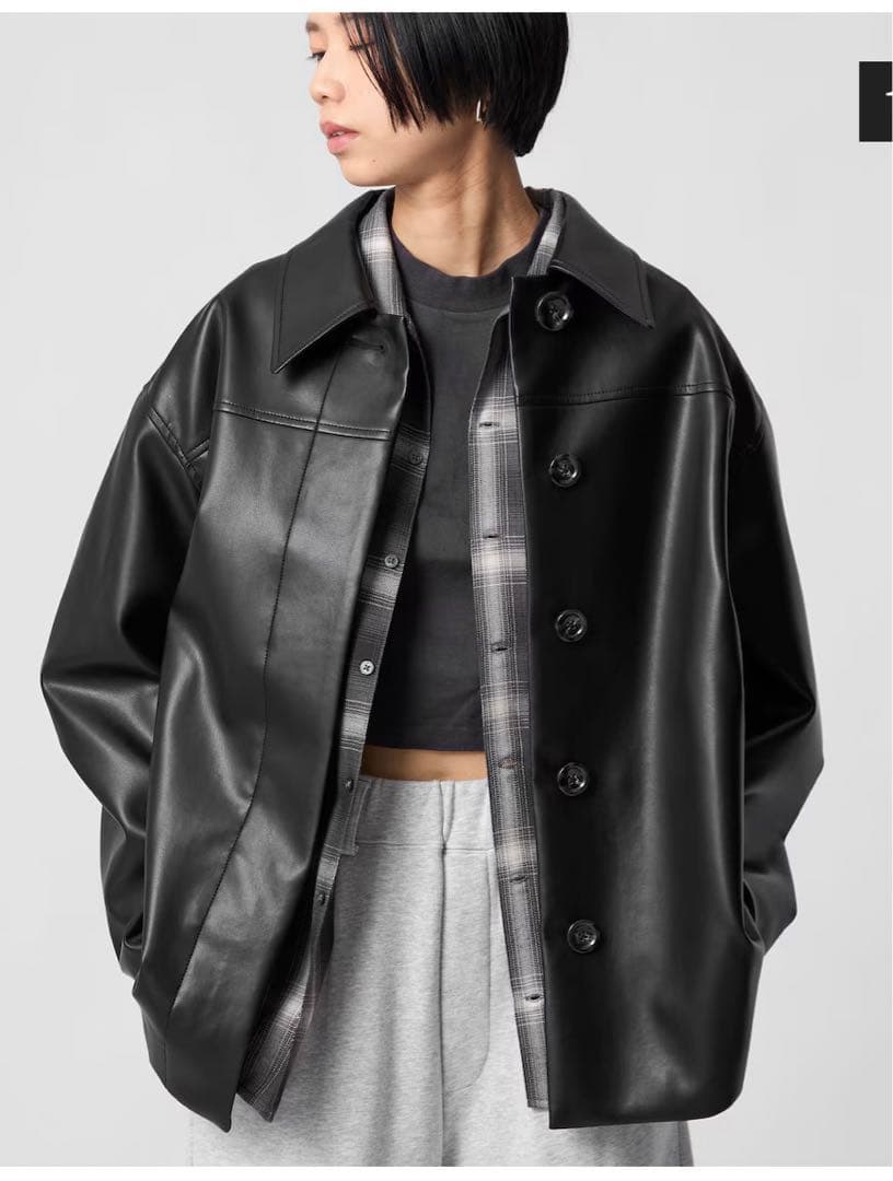 新品未使用タグ付き　CITEN レザーライクジャケット CITEN＞エッセンシャルレザーライクジャケット