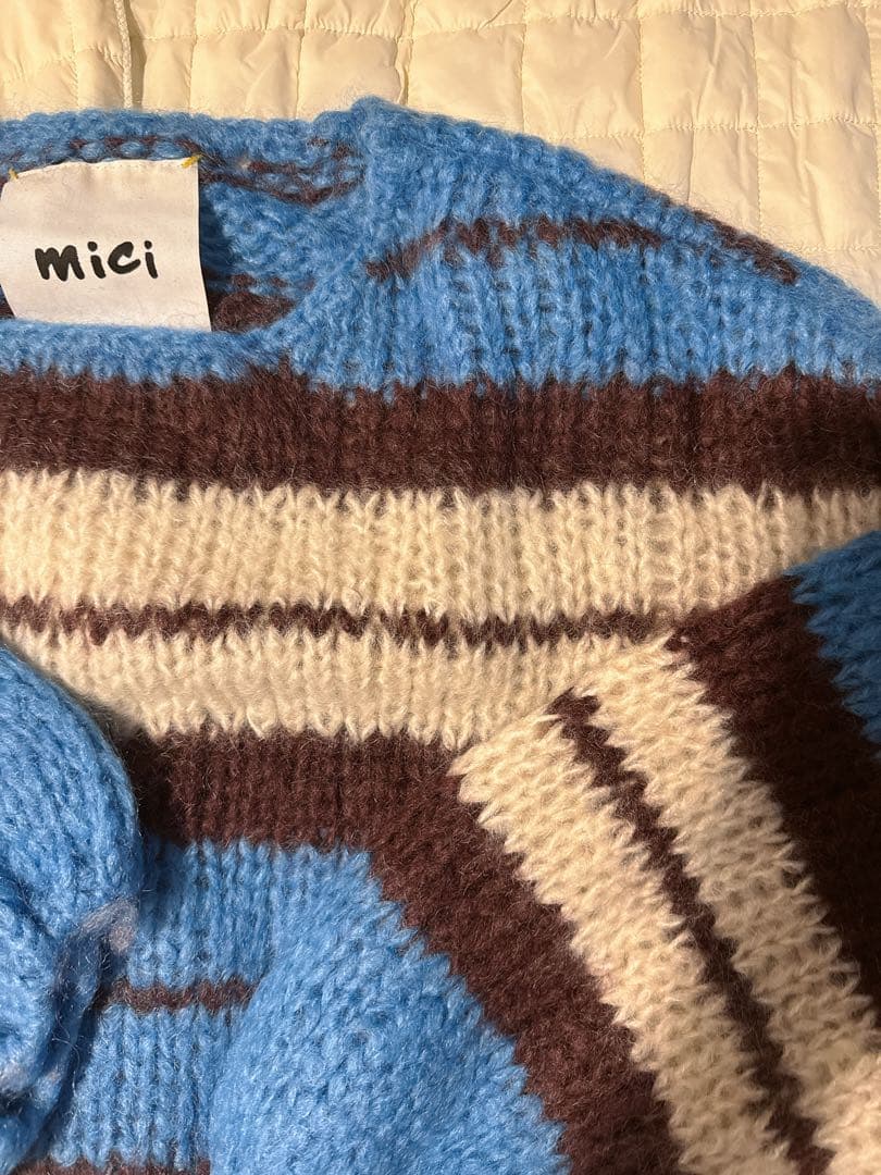 ROSE BUD】mici モヘアニット ボーダー ブルー オーバーサイズ - メルカリ