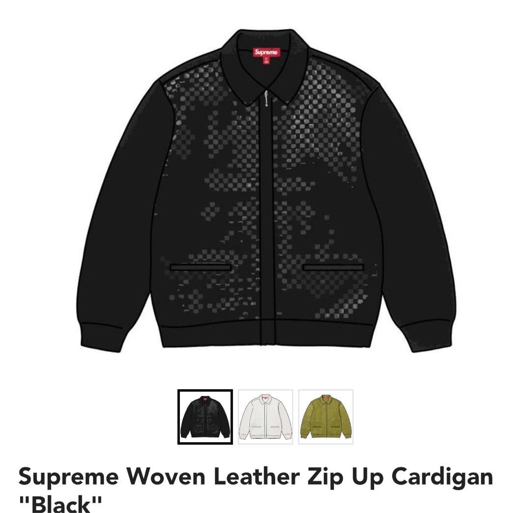 Supreme Woven Leather Zip Up Cardigan - メルカリ