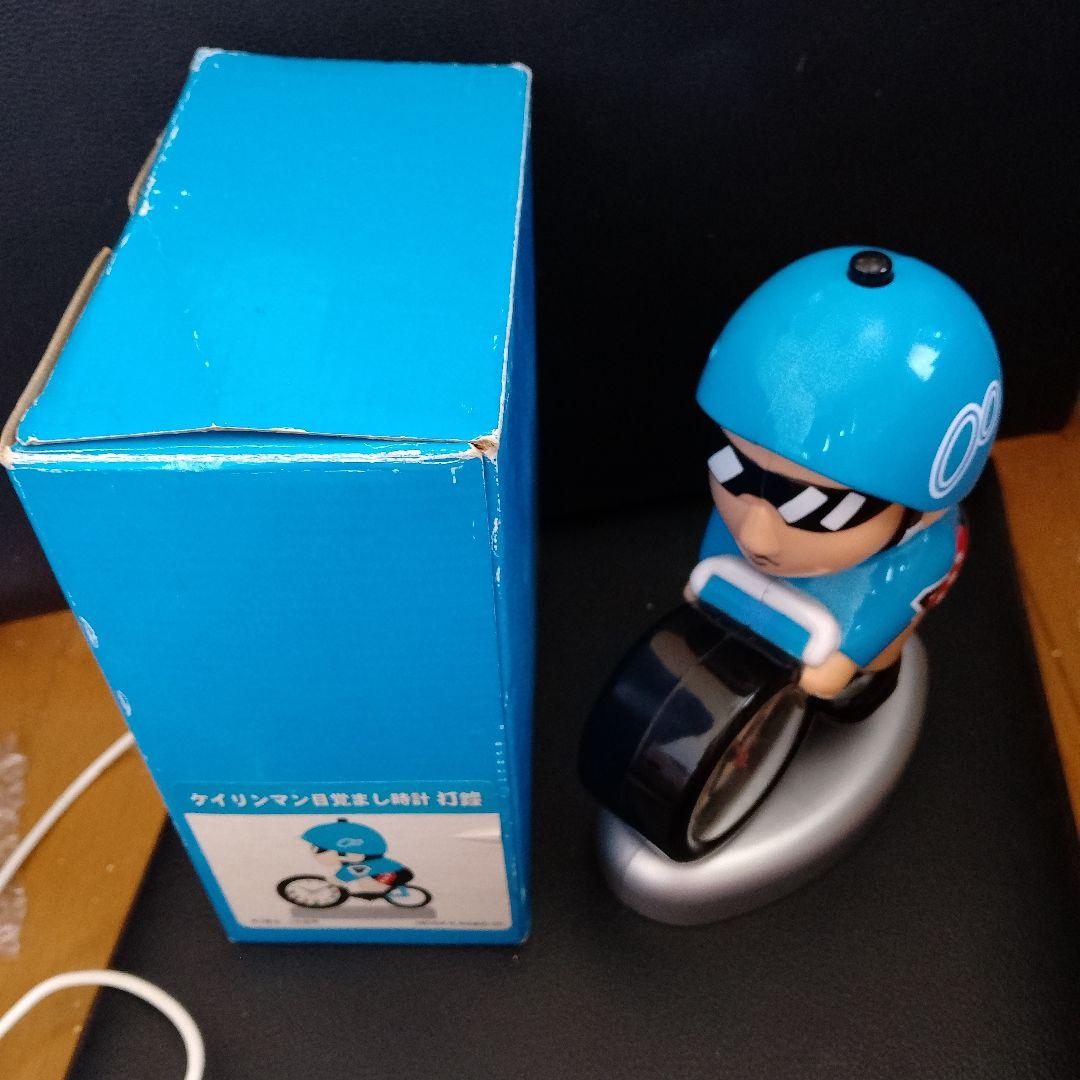 ケイリンマン 目覚まし時計 フィギュア 青 4番車 打鐘 競輪 箱付き