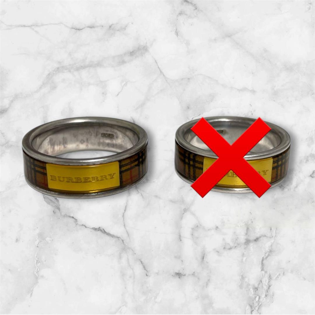 BURBERRY バーバリー ノバチェック リング 17号 BURBERRY（バーバリー） チェック柄リング シルバー 約13号サイズ 重量