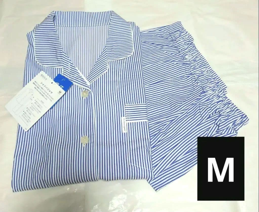 新品タグ付き 高級 睡眠科学 パジャマ ルームウェア ストライプ 吸水速乾M ワコール／睡眠科学 【綿100％】光沢感とハリ感が特徴の布帛素材を