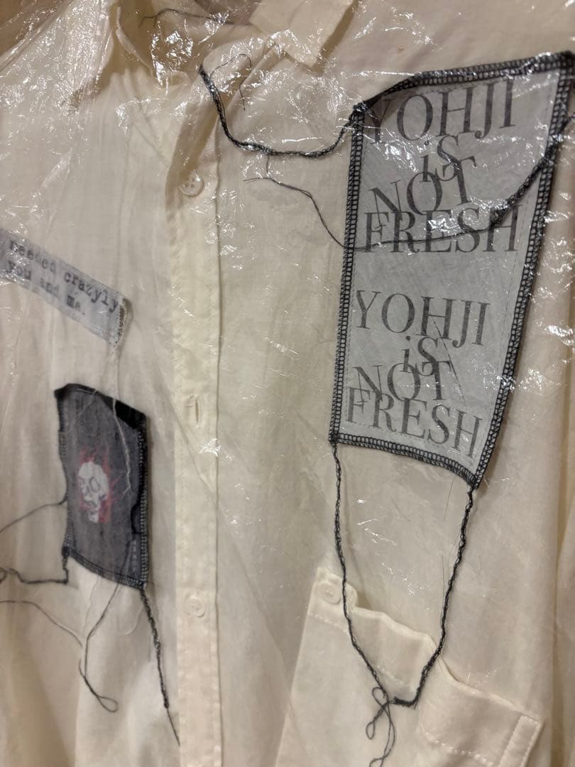 野田洋次郎着用パッチワーク ロングシャツ ホワイト Yohji Yamamoto