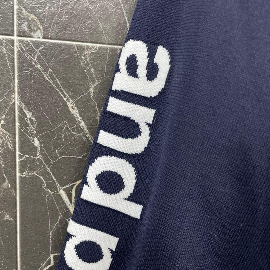 【新品同等】アンパスィ メンズ モックネック ニットセーター 袖裏地付き《L》