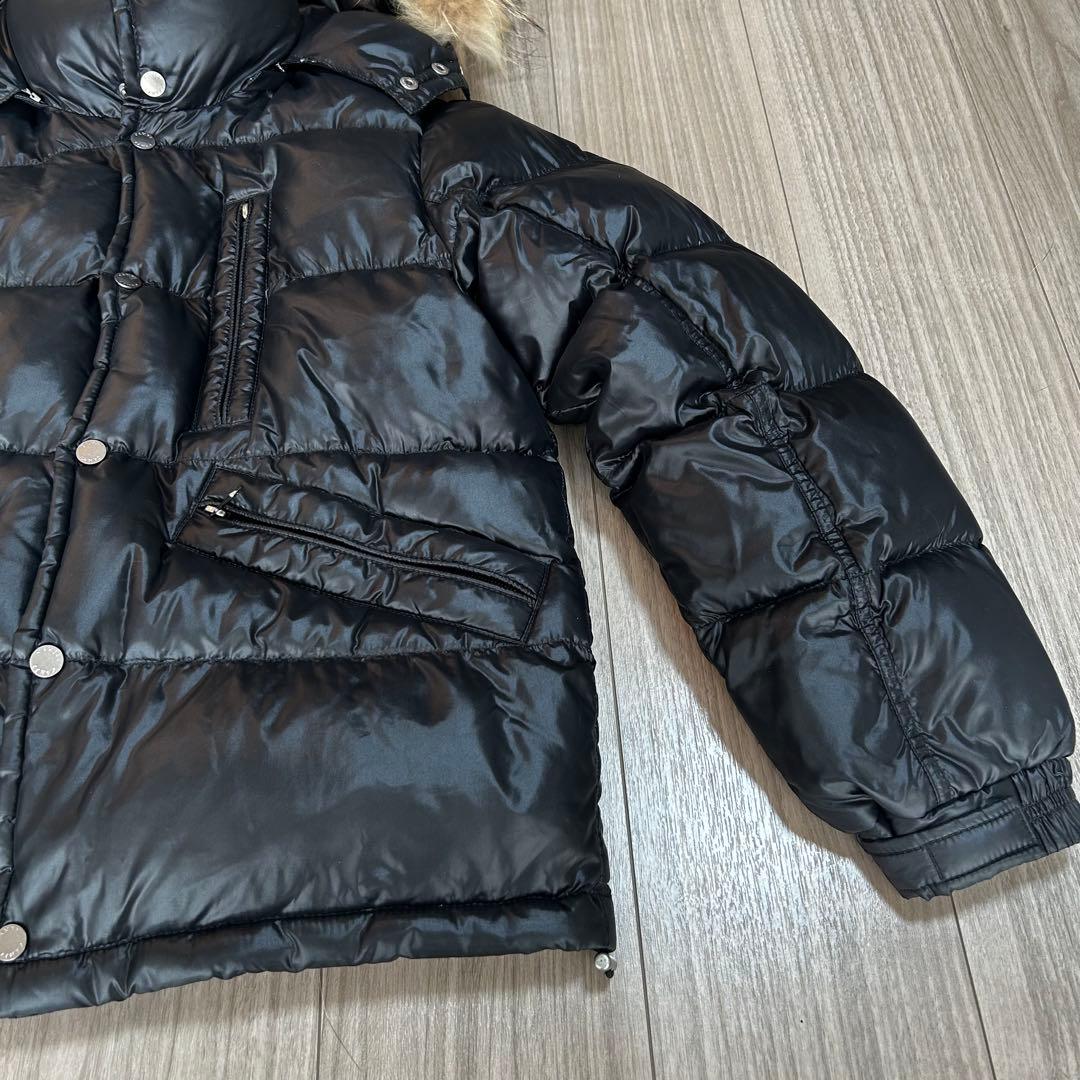 y2k CAMP7リアルファーダウン 光沢✨グランジ 肉厚 短丈 お兄系 S 黒