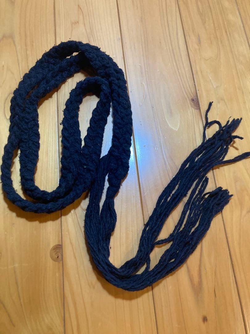 ナンバーナイン黒ブラック編み込みベルト フリンジ付きnumbernine NUMBER (N)INE（ナンバーナイン） ベルト COTTON MIX GACHA BELT