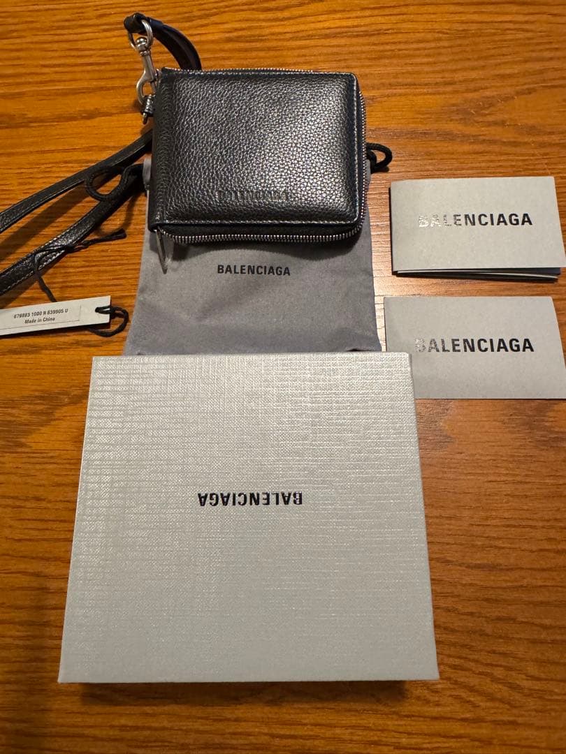 BALENCIAGA ネックストラップ ウォレット 美中古 付属完備 バレンシアガ ネックストラップ ネックウォレット 首掛け 首かけ 財布