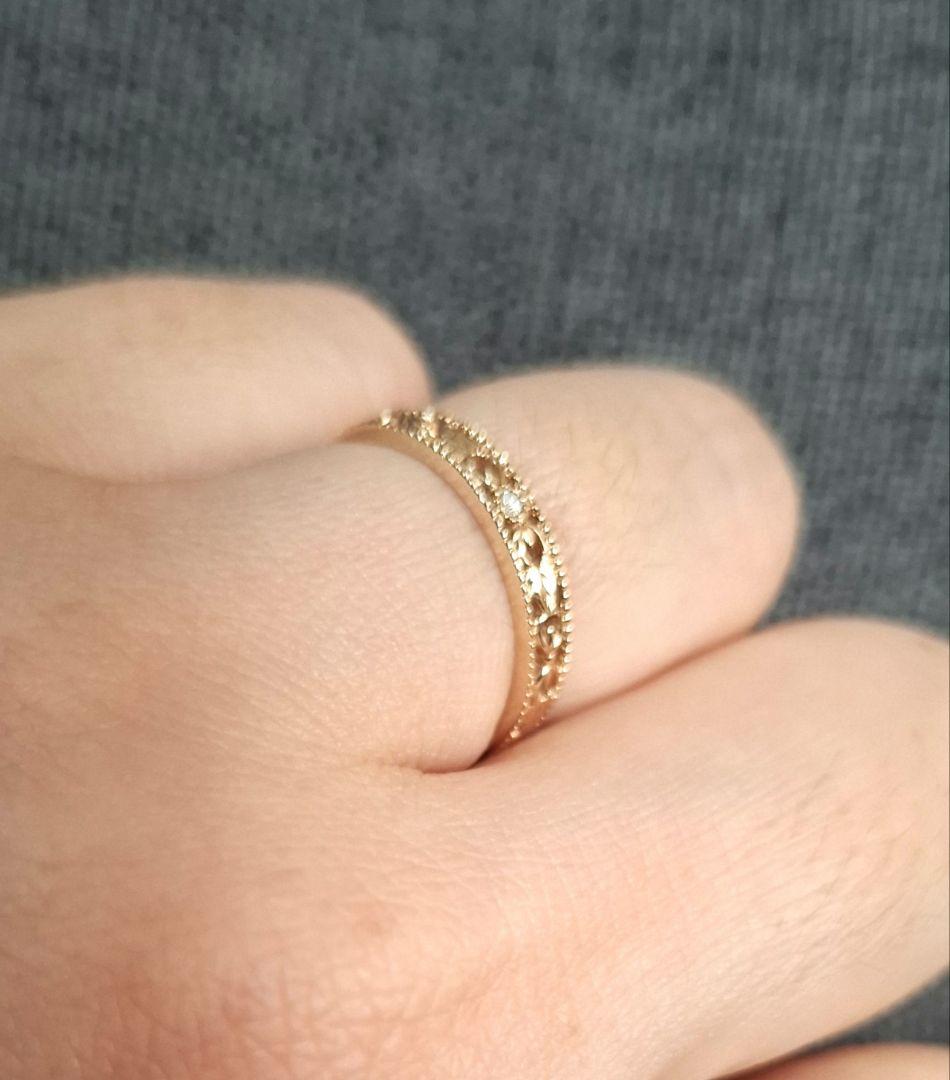 agete k10 ダイヤモンド 透かしリング 9.5号 - メルカリ