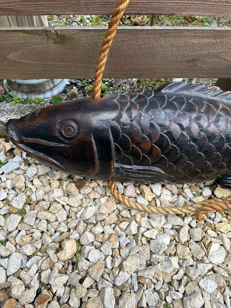 囲炉裏 自在鉤 木彫り 魚(鯉) - メルカリ