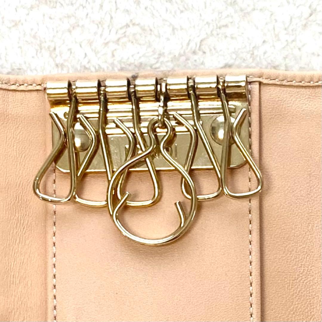 極美品 FENDI フェンディ ズッキーノ 6連キーケース レザーズッカ柄 FF
