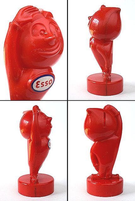 1950’s ESSO エッソ オイルドロップ ビンテージ 貯金箱 赤色 USA