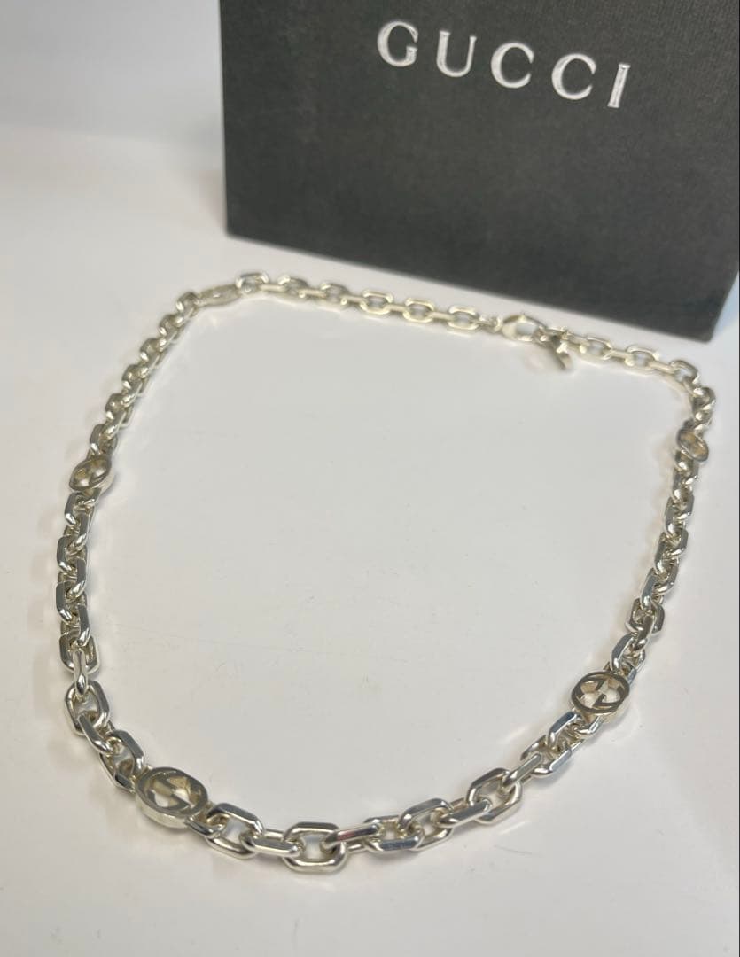 GUCCI (グッチ)インターロッキングGネックレス グッチ インターロッキング〕ネックレス ・スターリングシルバー
