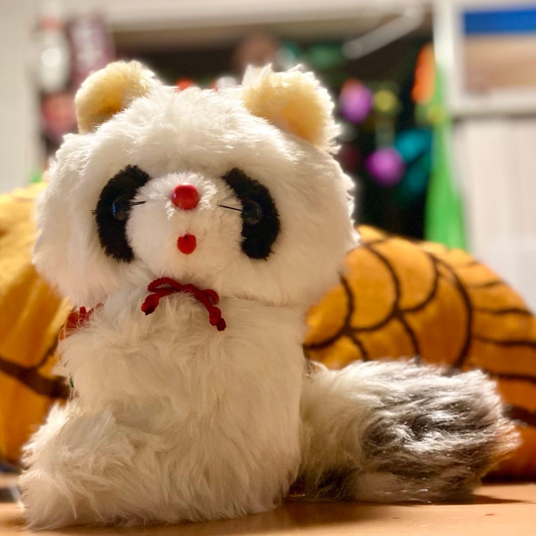 昭和レトロ　ぬいぐるみ　アライグマ　ファンシー