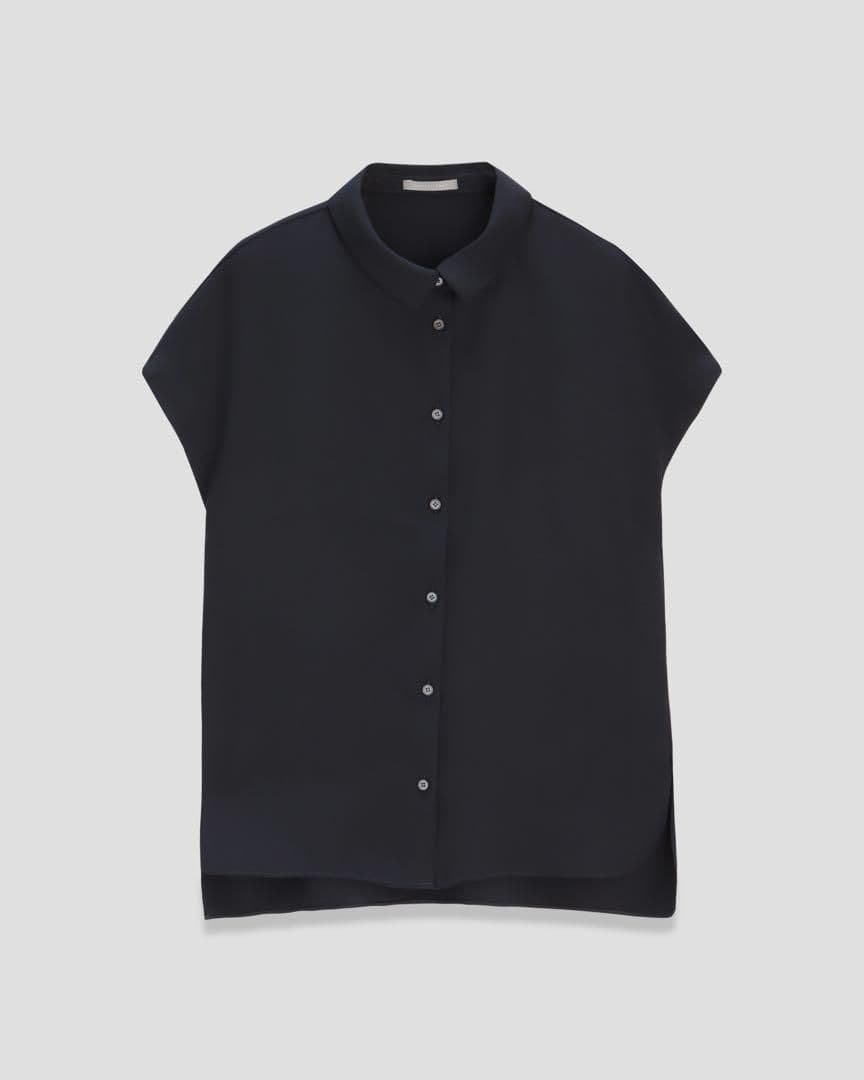 theory luxe 24SS Marvine 襟付きブラウス ネイビー 38