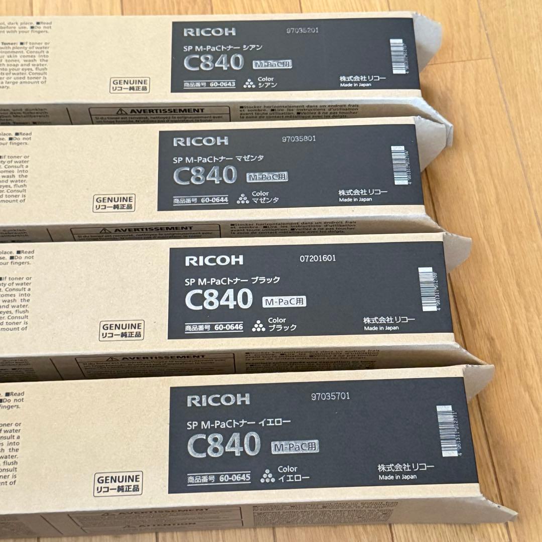 未開封】リコー RICOH SP M-PaC トナー C840 4色セット - メルカリ