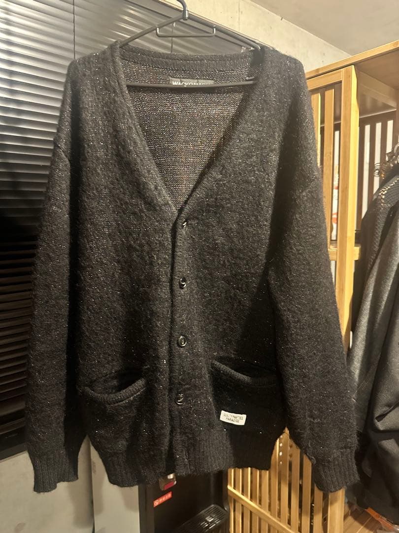 ワコマリアカーディガンBlack×rainbow GLITTER MOHAIR KNIT CARDIGAN【BLACK-RAINBOW】｜WACKO MARIA