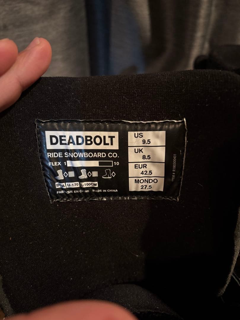 美品BOA RIDE DEADBOLT 27.5cm スノボーブーツ US9.5