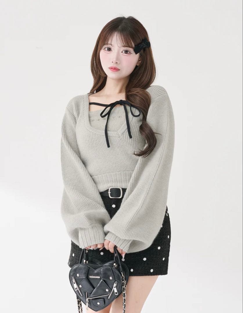 Darich ダーリッチ アシメレイヤードニットトップス グレー - メルカリ