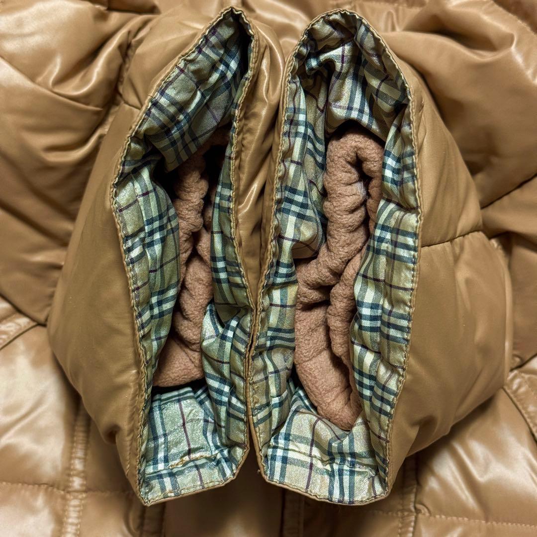 美品 バーバリー ブルーレーベル ラクーンファー ダウンコート