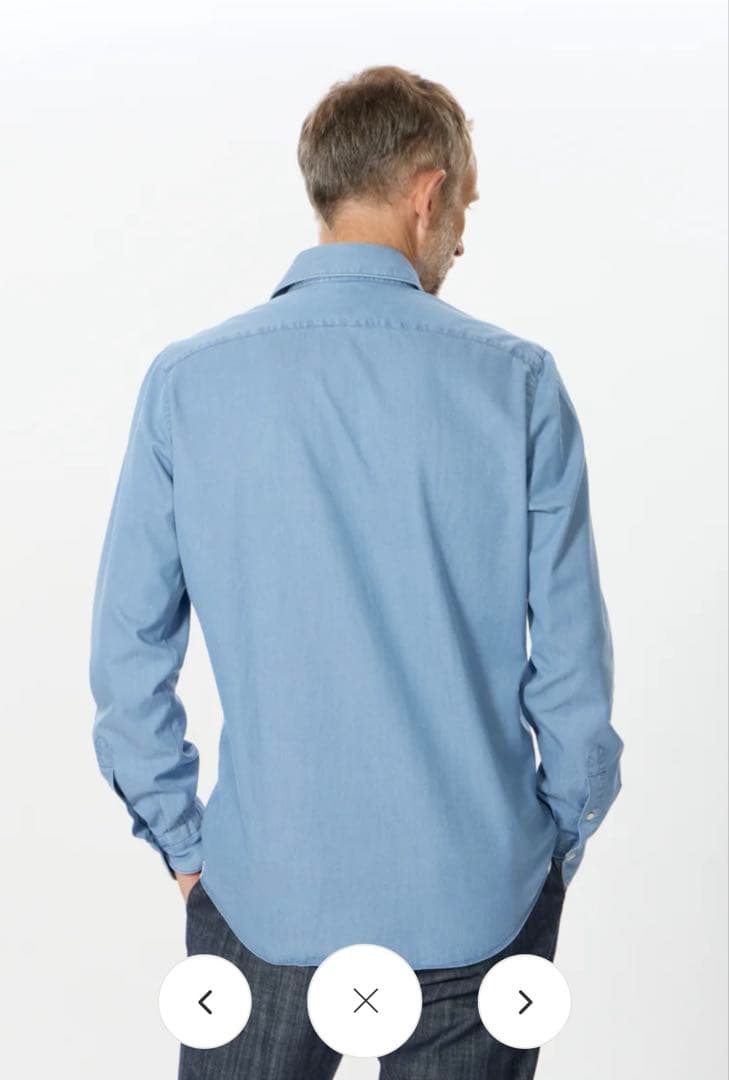 Finamore デニムシャツ/SIMONE(シモーネ) ユーズドブルー XL - メルカリ