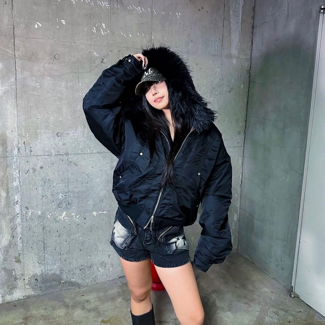 A'gem/9 ファージャケット A'GEM/9 × .kom 『NIIER NOR/ニア ノア』 BELTED FUR JACKET/ベルト