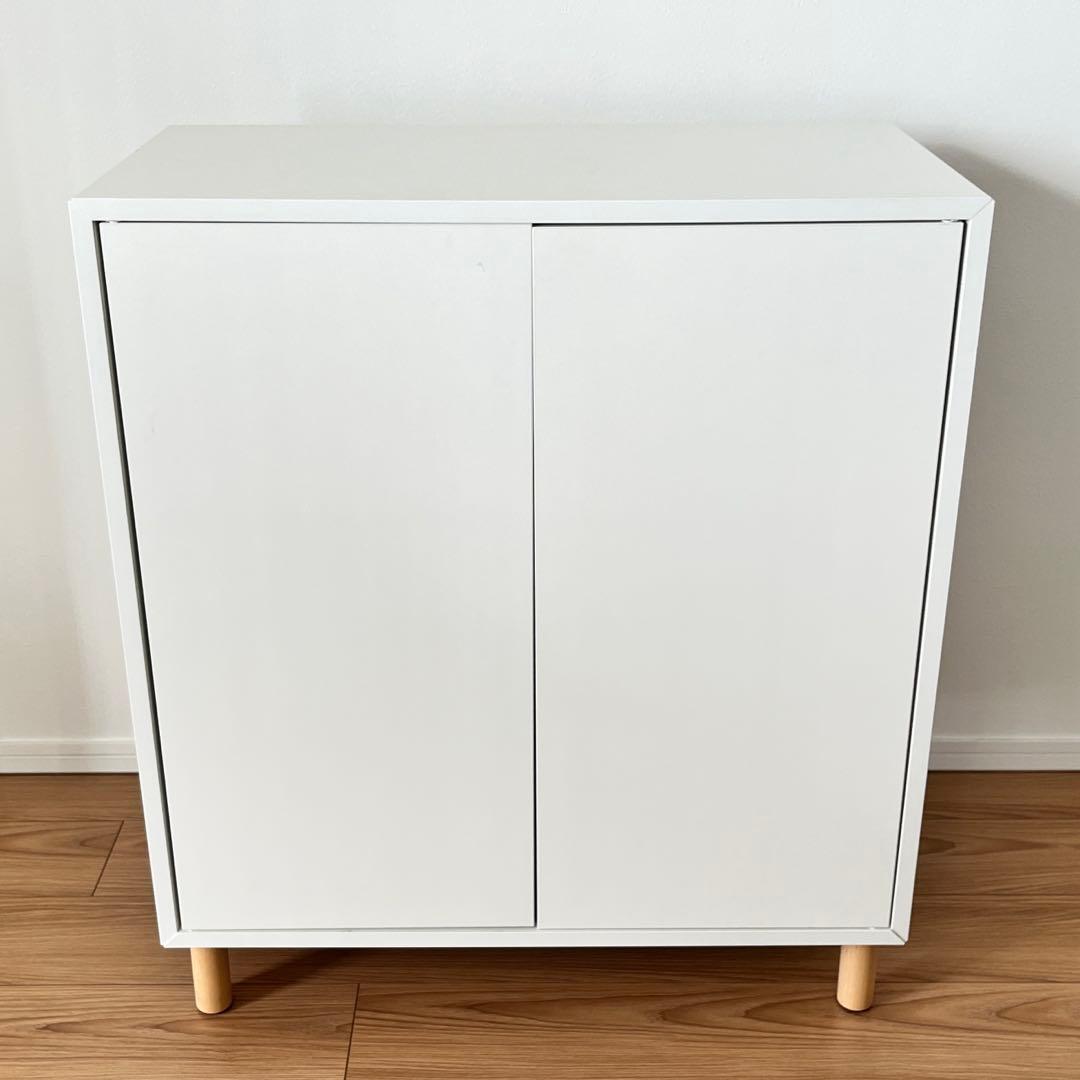 【完成品】IKEA 木製キャビネット　EKET エーケト　足付き EKET エーケト キャビネットコンビネーション 足付き, ホワイト