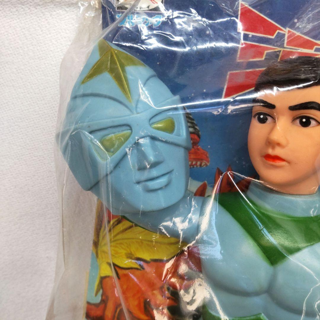 A*a様 〈当時物・未開封〉ブルマァク ミラーマン面取れ 水色成型 高さ30セン