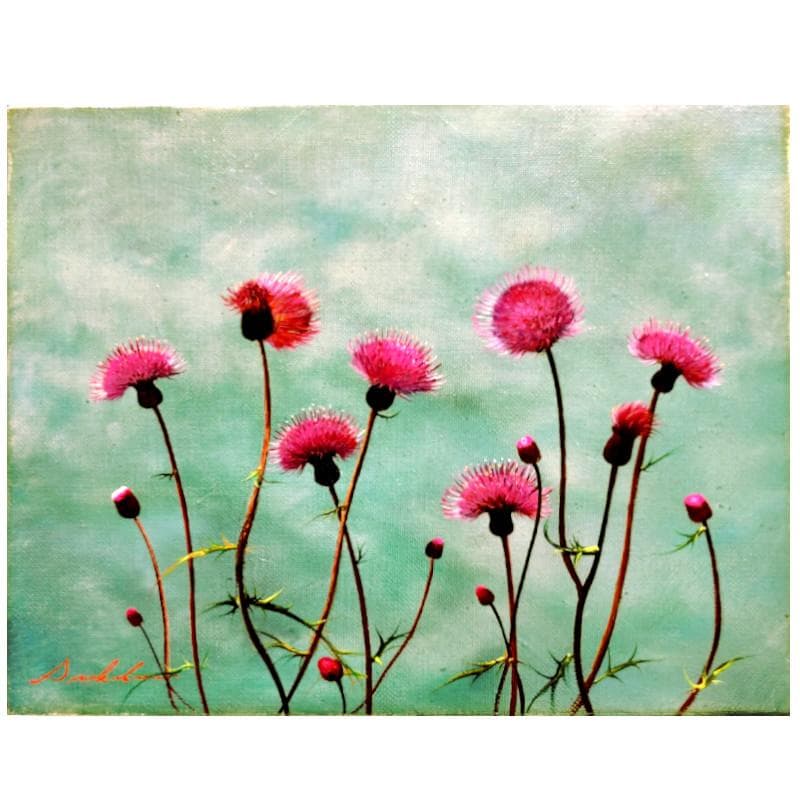 ☆中原真一☆「あざみ」油絵 F3号 新品額！ - メルカリ