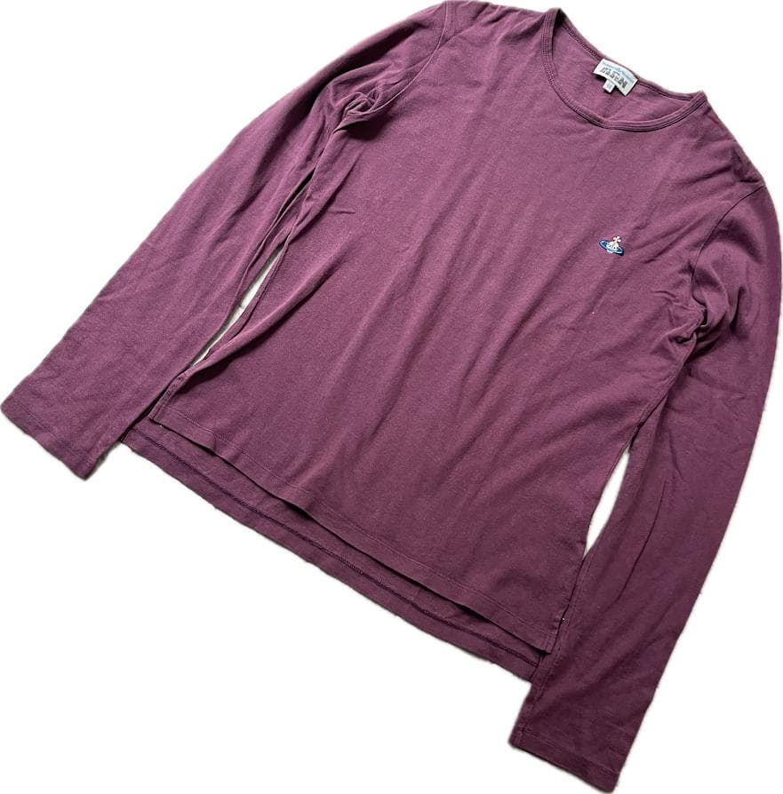 ヴィヴィアンウエストウッドMAN オーブ刺繍ロゴ 長袖Tシャツ 48